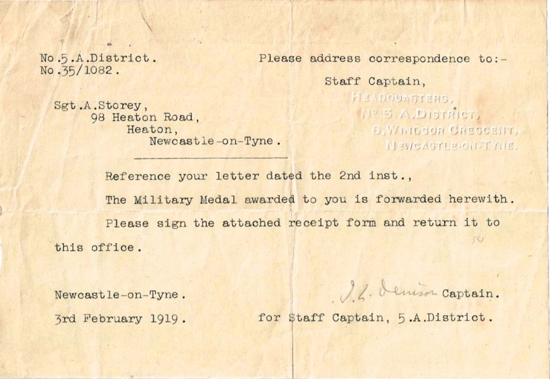 Alan Storey Military Medal-